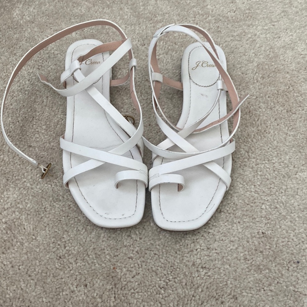 J Crew White Sandals